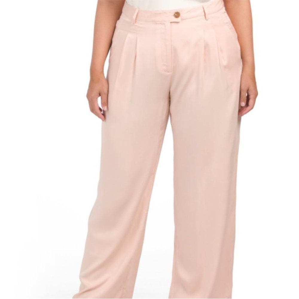 1State Pink Wide Leg Dress Pants